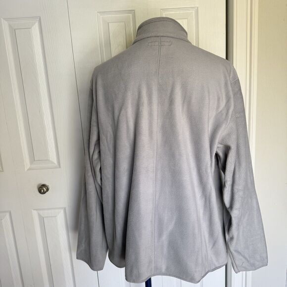 Men Fleece Sweater Jacket Gray Size 2XL Full Zip Polar - Picture 2 of 16